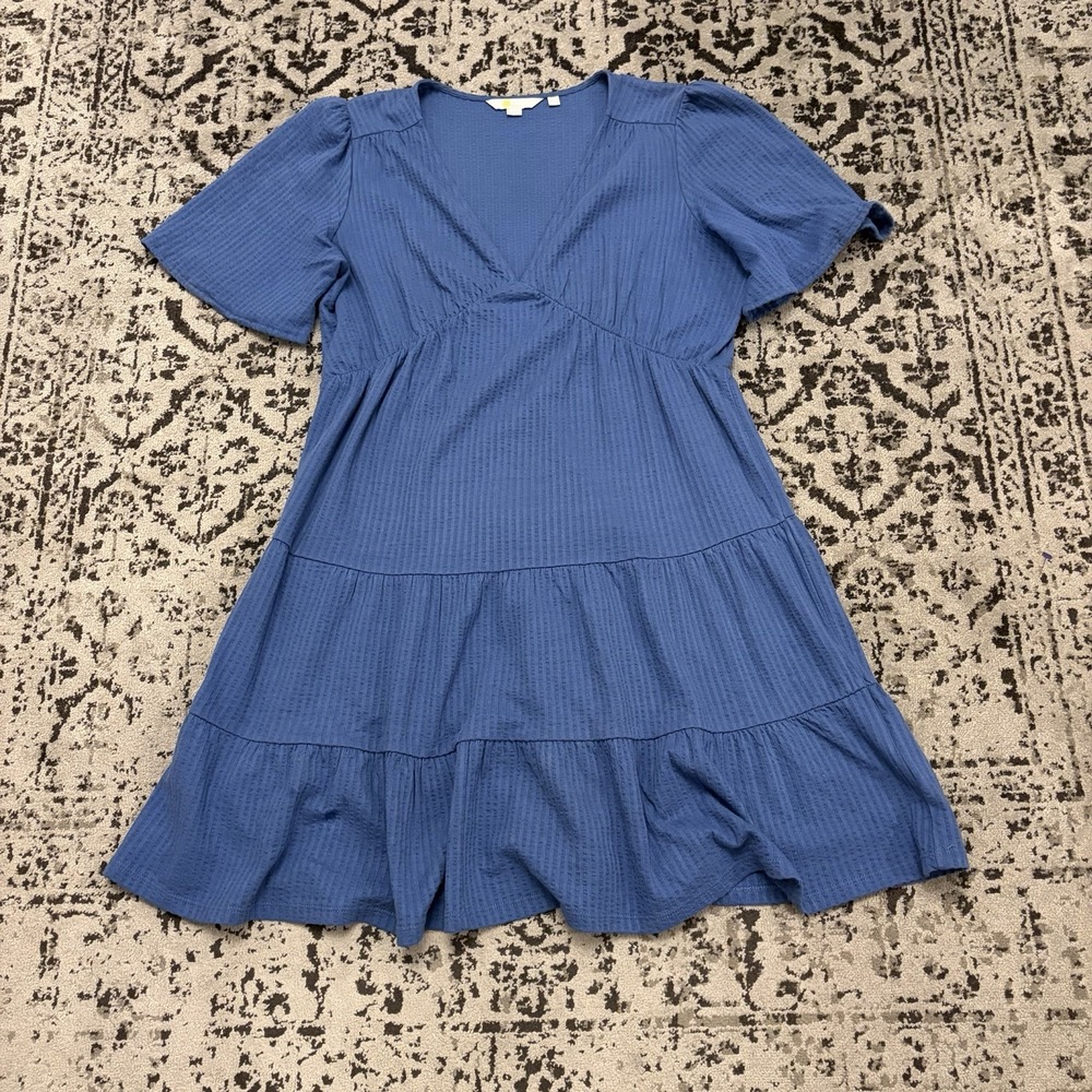 Boden Dusty Blue Textured Mini Dress